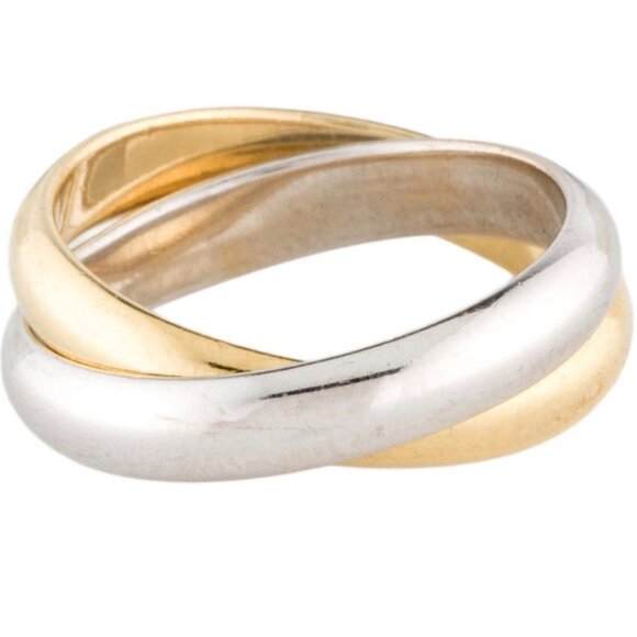TIFFANY & CO. 18K 750 YELLOW GOLD & WHITE GOLD TWO-TONE MELODY RING - Picture 5 of 10